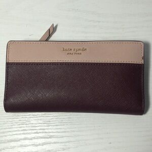 Kate Spade Cameron Slim Bifold Wallet Two-tone Pink Maroon
